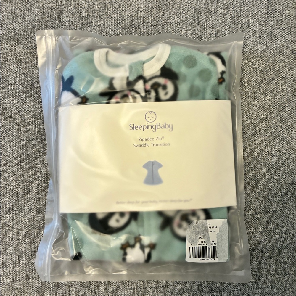 SleepingBaby Zipadee-Zip Penguin Transition Sleep Sack - Small, .8 TOG